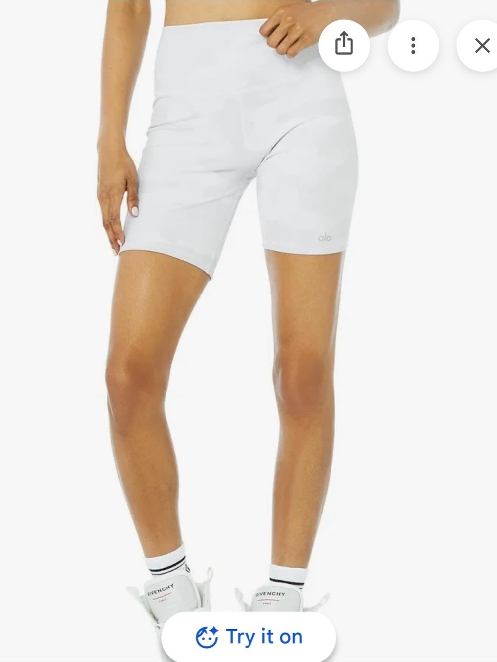 ALO Yoga White High-Rise Bike Shorts